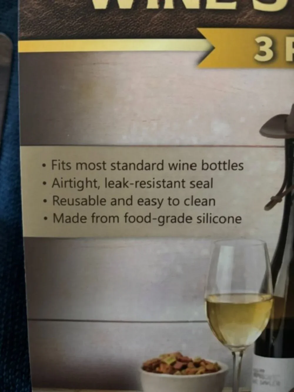 Cowboy Hat/Western Wine Stoppers Silicone BPA Free 3 Pack NEW